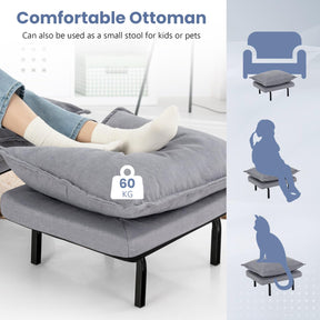 Giantex Modern Armless Accent Chair w/Ottoman
