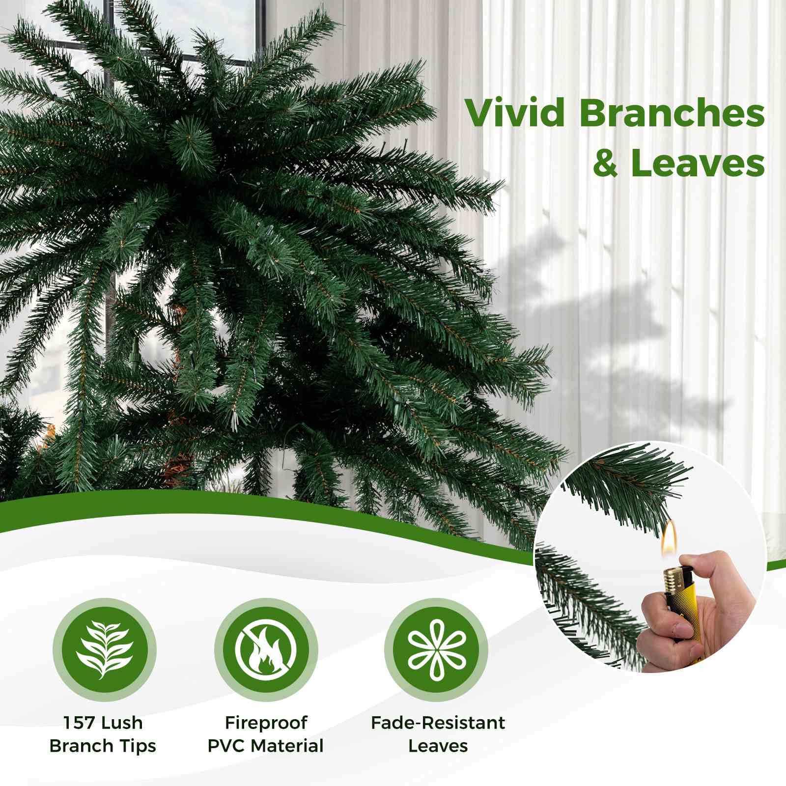 Artificial Lighted Palm Tree with Metal Base 157 Branch Tips