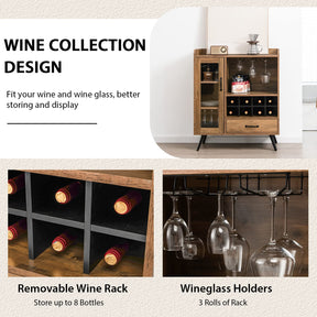 Giantex Wine Cabinet, Buffet Sideboard with Removable Wine Rack, Drawer, Shelves
