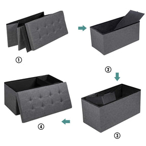 Giantex 80 cm Fabric Foldable Storage Ottoman, Toy Chest with Removable Storage Bin