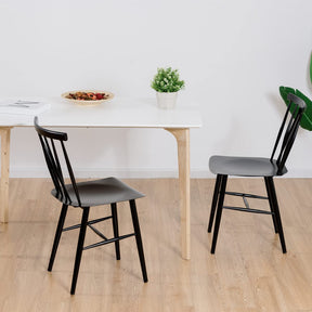 Giantex Set of 2 Steel Dining Chairs, Black Counter Height Chairs