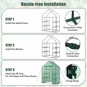194cm Garden Greenhouse 3-Tier Waterproof Anti-UV Tarpaulin for Flower