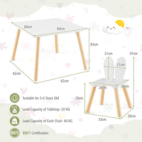 HONEY JOY Kids Table and 2 Chairs Set
