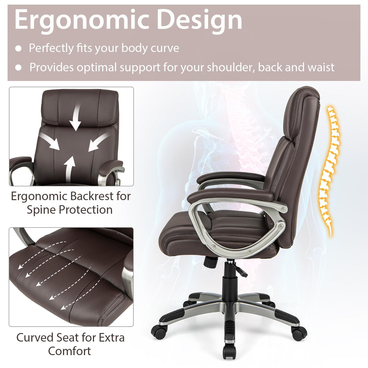 Executive Ergonomic 360° Swivel Office Chair
