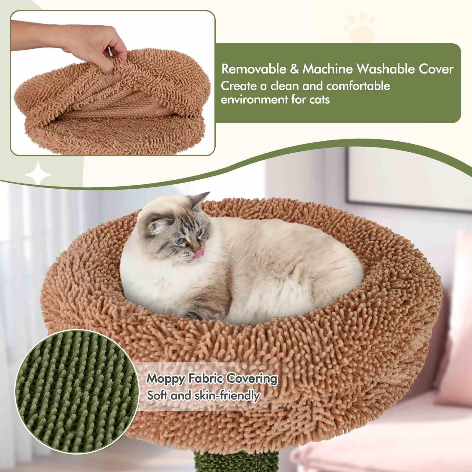 1.5m Multi-Level Cat Tree for Indoor Cats, Cute Cat Tower