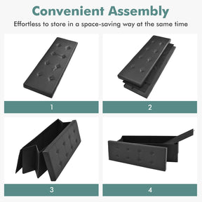 Giantex 114cm Folding Storage Ottoman Bench