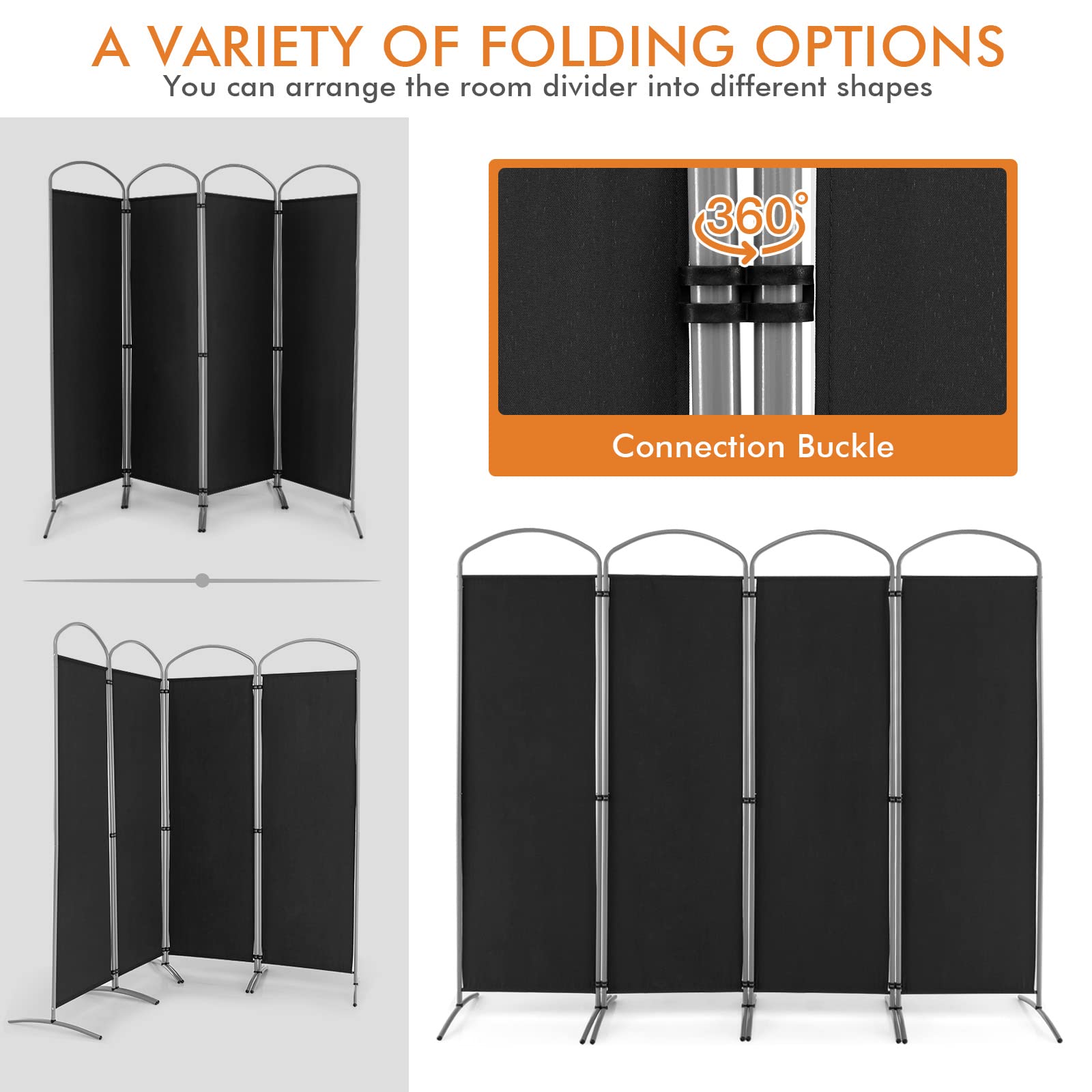 Giantex 4-Panel Room Divider, Folding Privacy Screen