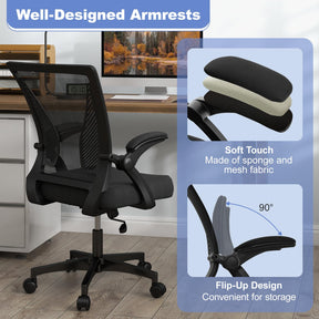 Giantex Ergonomic Office Chair, Adjustable Swivel Task Chair with Flip-Up Armrests