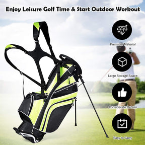 Stand Bag, Golf Club Bag with 6 Way Organizer Divider Top, 7 Zippered Pockets Including Cooler Bag & Waterproof Pockets