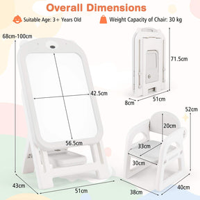 HONEY JOY Kids Art Easel and Chair Set