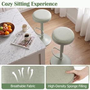 Bar Stools Set of 2, Kitchen Bar Stools w/Height Adjustment