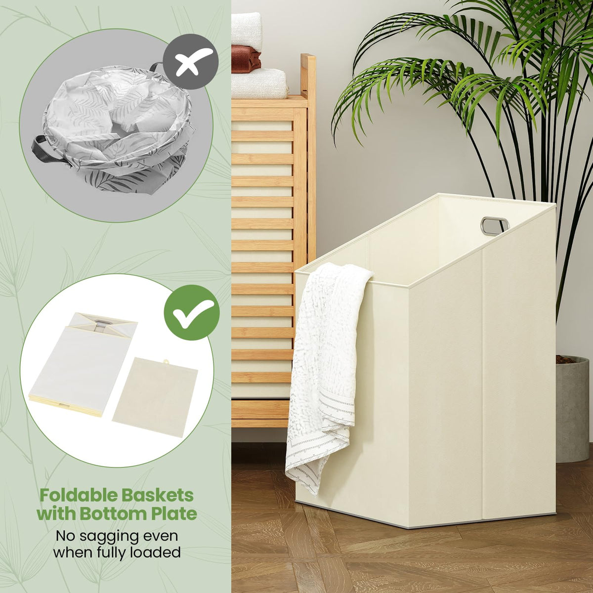 Tilt-out Laundry Hamper, Dual Laundry Basket Organizer with Top Shelf, 2 Pull-out Removable Bags, Side Handles