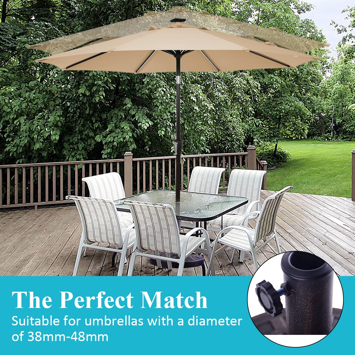 Round Resin Umbrella Base, Outdoor Patio Umbrella Holder