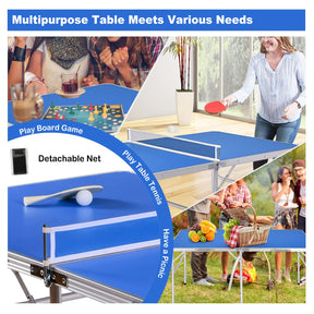 Portable Folding Table Tennis Table with 2 Paddles and Balls for Outdoor/Indoor Use