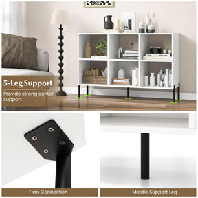 6-Cube Wooden Open Bookshelf with 5 Metal Legs