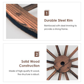 Giantex Set of 2 Decorative Wooden Wheels