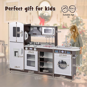 Kids Kitchen Playset Corner Toy Wooden Kitchen Set
