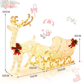 LED Christmas Light, Lighted Reindeer & Santa's Sleigh