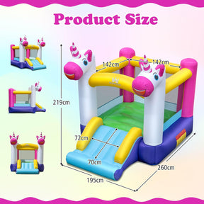 Inflatable Bounce House, 2-in-1 Kids Bouncer with Slide & Jumping Area