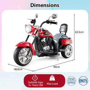 Kids Motorcycle, 6V Battery Powered 3-Wheel Electric Motorcycle for Kids with Headlight & Horn