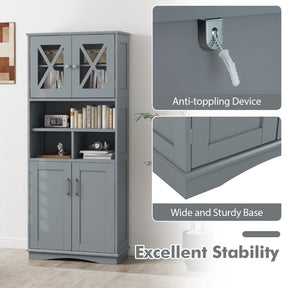 Tall Bathroom Cabinet Large Floor Storage Kitchen Cupboard Pantry Sideboard