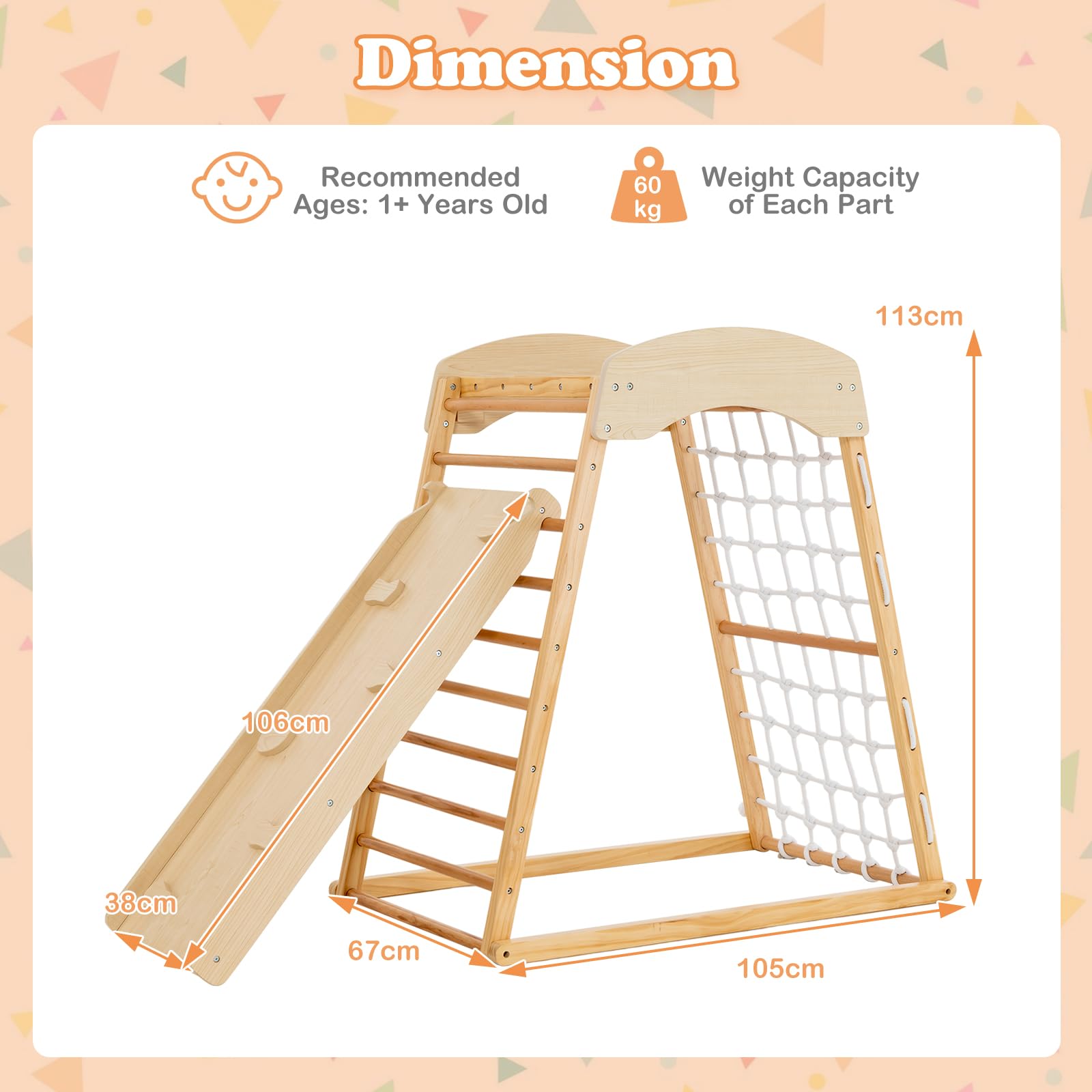 HONEY JOY 6-in-1 Indoor Jungle Gym Climber