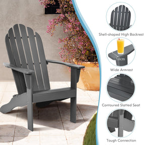 Outdoor Adirondack Chair Acacia Wood Durable Patio Garden Deck 160kg Capacity