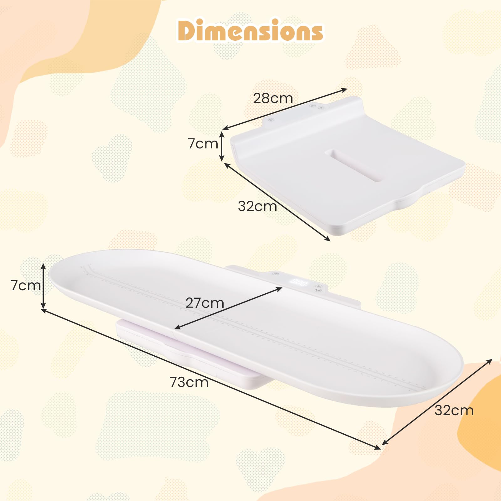 3 in 1 Infant Scale w/Detachable Tray for Body Weight & Height Measurement