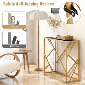 Giantex 80cm Tempered Glasstop Entryway Table, Console Table