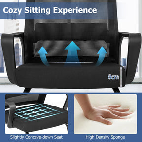 Giantex Office Guest Chair, Conference Reception Chair w/Lumbar Support & Sled Base
