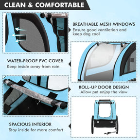 Pet Bike Trailer Holds 40kg Bicycle Trailer for Small & Medium-Sized Dogs