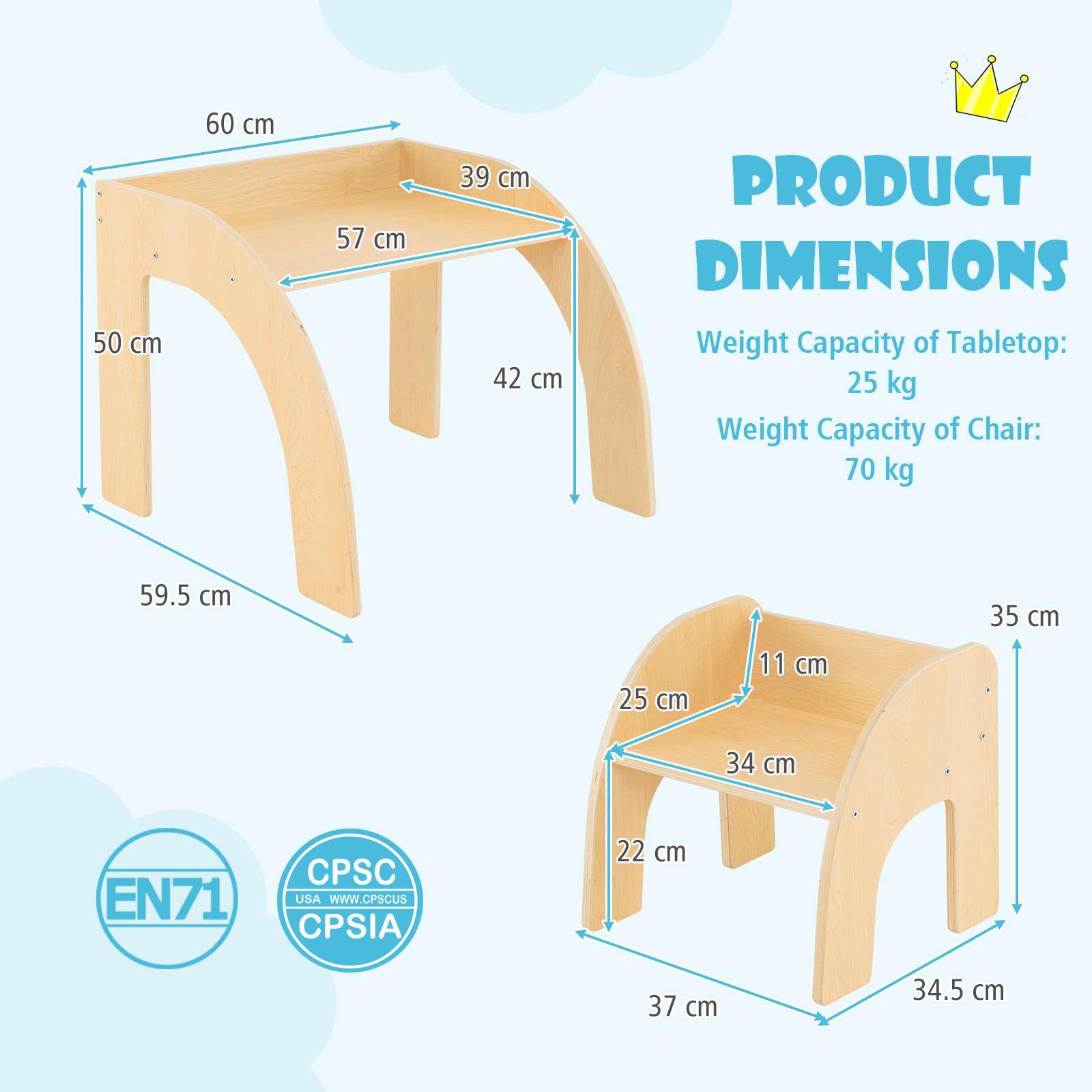 Kids Table and Chair Set