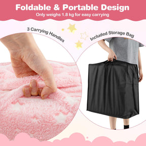 Foldable Floor Mattress for Kids, Glow in The Dark Toddler Floor Nap Mat w/Washable Flannel Cover