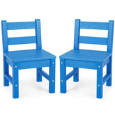 HONEY JOY 2 PCS Kids Chairs, Weather Resistant Heavy-Duty Children Learning Chair w/Backrest