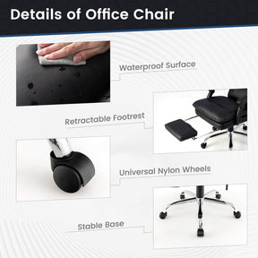 Soft Padded Office Chair, Ergonomic Adjustable Reclining Chair