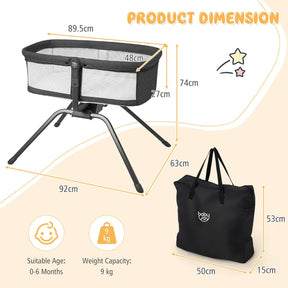 BABY JOY Manual Rocking Bassinet for Baby