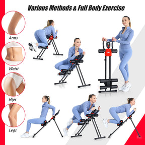 Abdominal Cruncher Machine Foldable Core Abdominal Trainer, AB Workout Machine with 3 Adjustable Levels