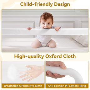 Foldable Baby Rail Guard, 180 cm Long Swing Down Bed Rail for Toddlers