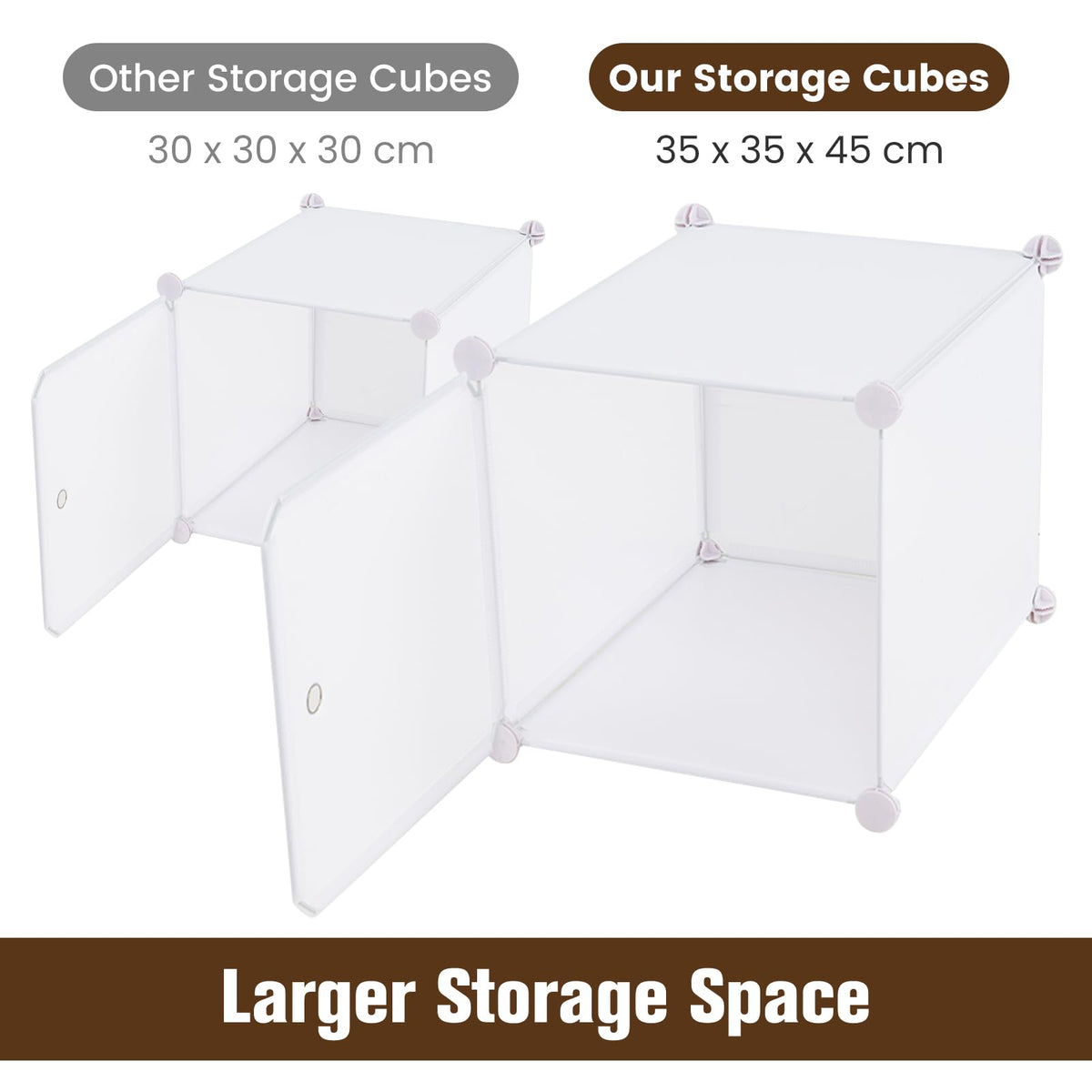 16-Cube Storage Organizer, DIY Modular Closet Storage Cabinet with Hanging Poles for Clothing