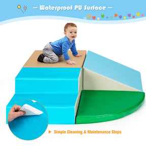 4-Piece Kids Climb Crawl Playset for Nursery and Kindergarten