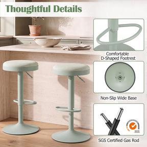Bar Stools Set of 2, Kitchen Bar Stools w/Height Adjustment