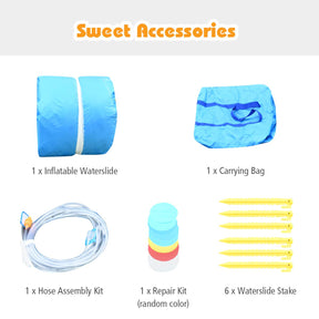 HONEY JOY Kids Inflatable Water Slide, 5 in 1 Giant Water Slide Bouncer Park