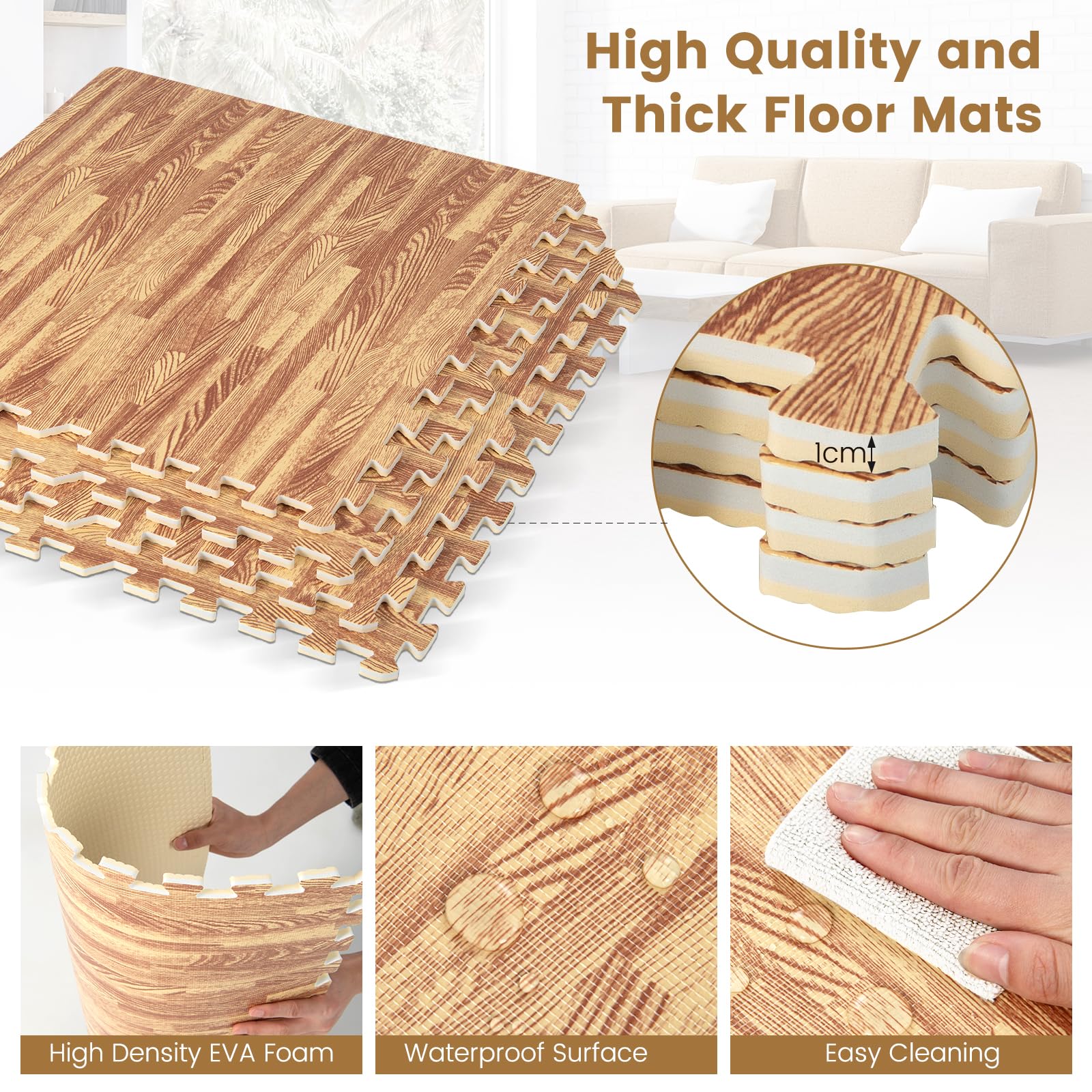 48/96 SQ FT Interlocking Foam Mats, Tiles EVA Floor Mats