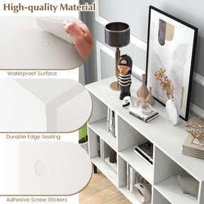 6-Cube Wooden Open Bookshelf with 5 Metal Legs