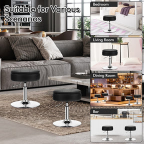 Vanity Stool with Storage, 360° Swivel PU Leather Vanity Chair, 50-66cm Height Adjustable Makeup Stool with Flipped Lid