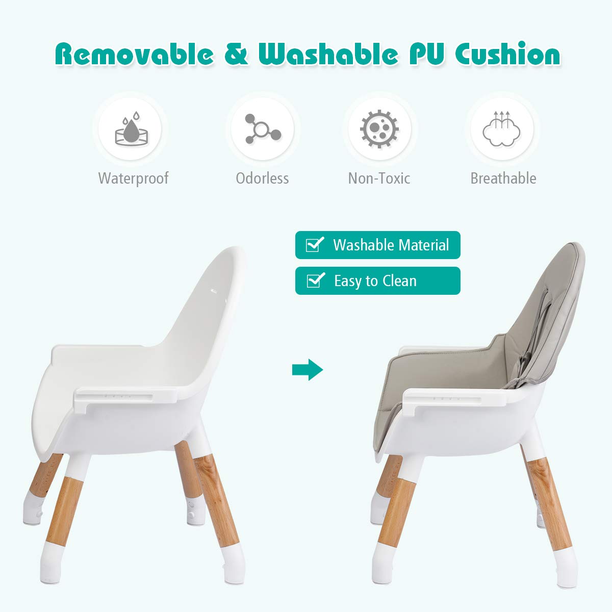 5 in 1 High Chair, Convertible High Chairs for Babies and Toddlers/Booster Seat/Table and Chair Set