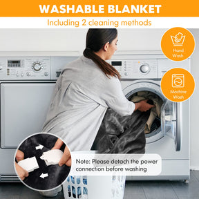 Electric Heated Blanket Throw, Double-Sided Fleece Soft Fast Heating Blanket w/9 Heat Settings, 9 Hours Timing Function