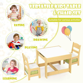 3-In-1 Kids Multi Activity Table & 2 Chairs Set for Toddlers