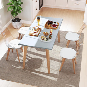 Set of 4 Clear Dining Chairs, Armless Modern Dining Chairs with Transparent Backrest