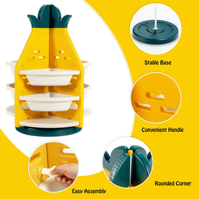 BABY JOY Kids Toy Storage Organiser, 3-Tier 360° Rotating Toy Shelf w/ 8 Bins & 4 Shelves